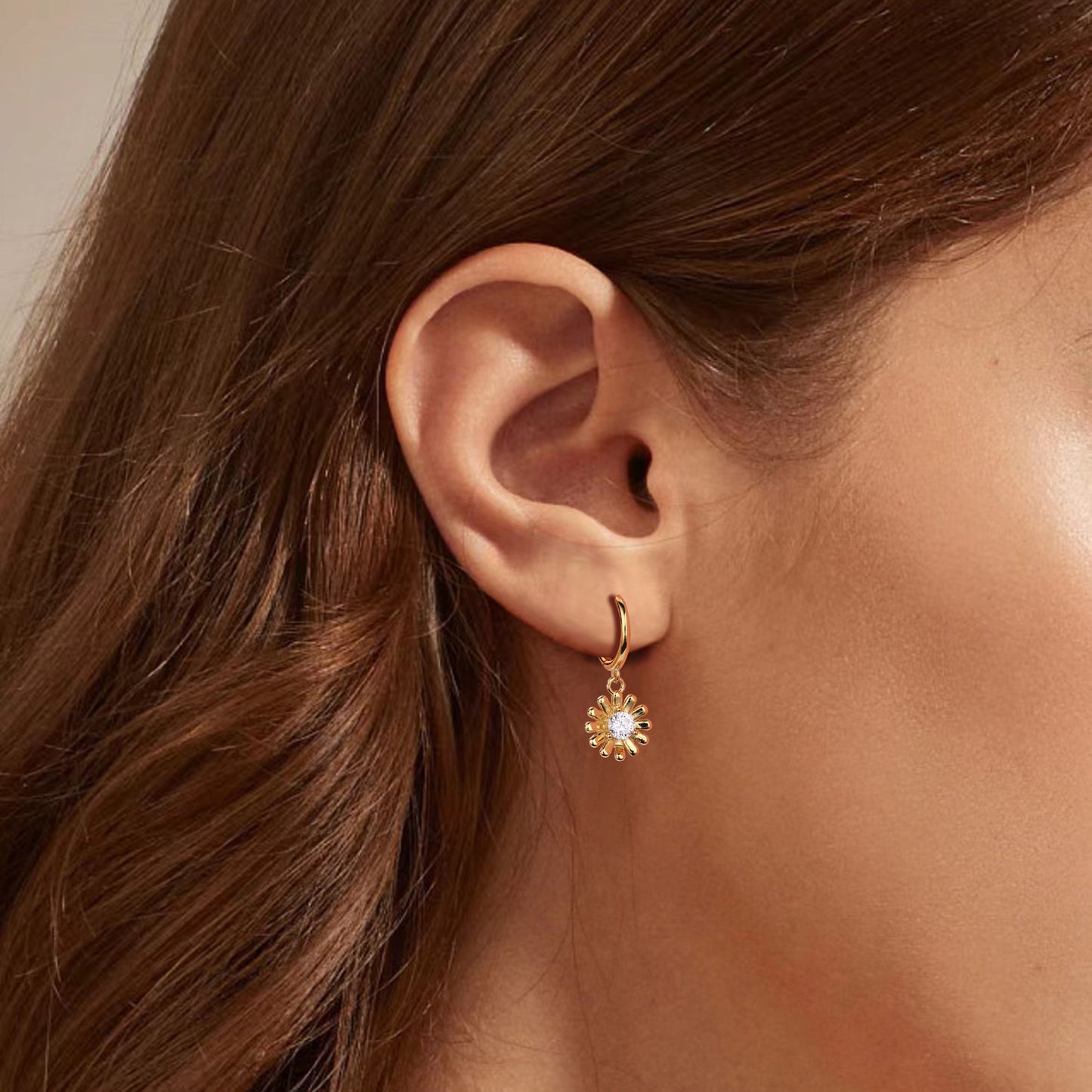 Daisy sterling silver hoops
