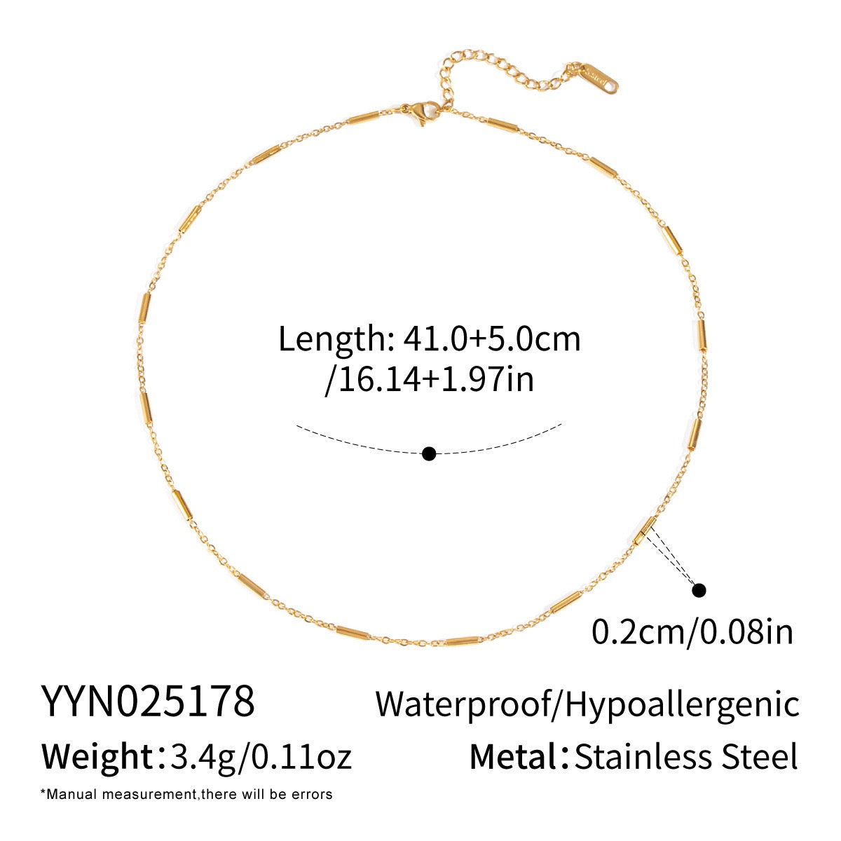 Golden bits chain necklace