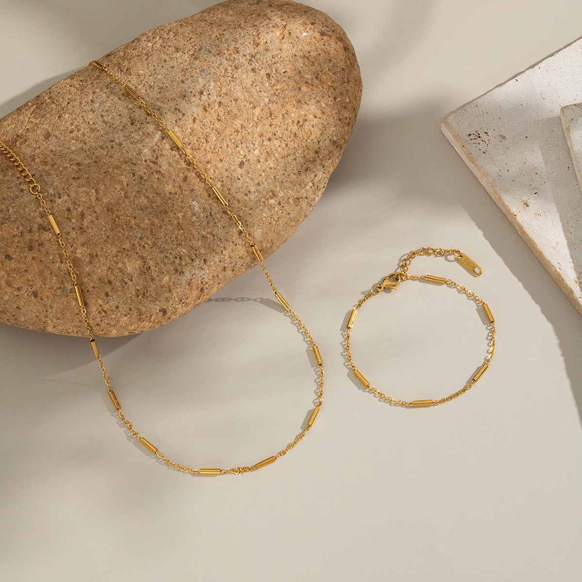 Golden bits chain necklace