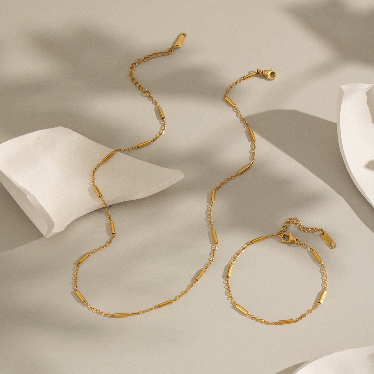 Golden bits chain necklace