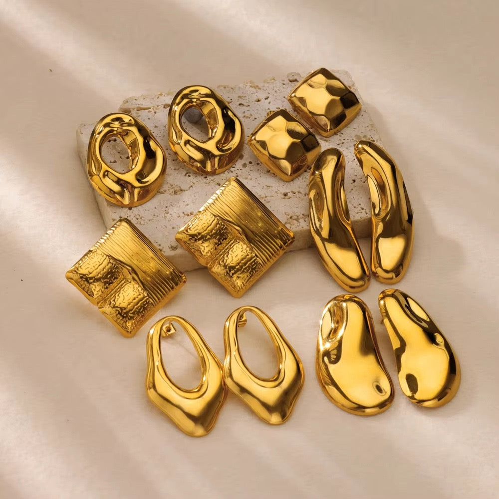 Melting mountain hoop earrings