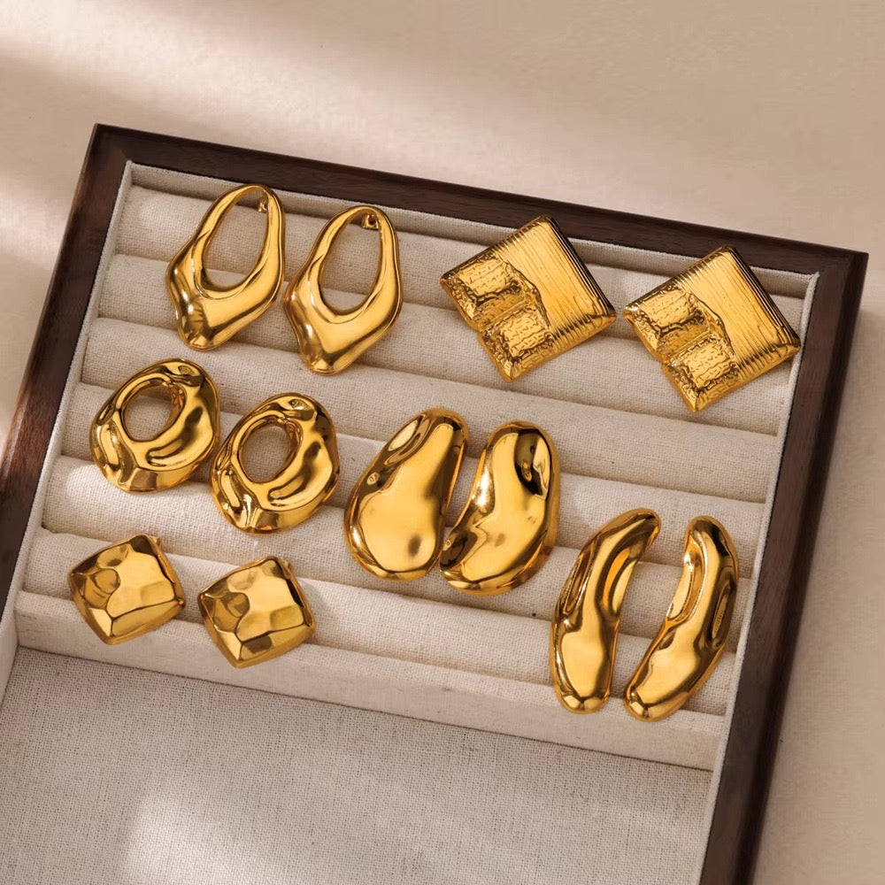 Melting mountain hoop earrings