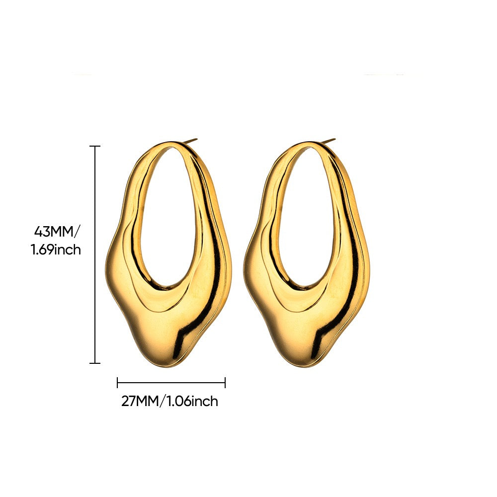 Melting mountain hoop earrings