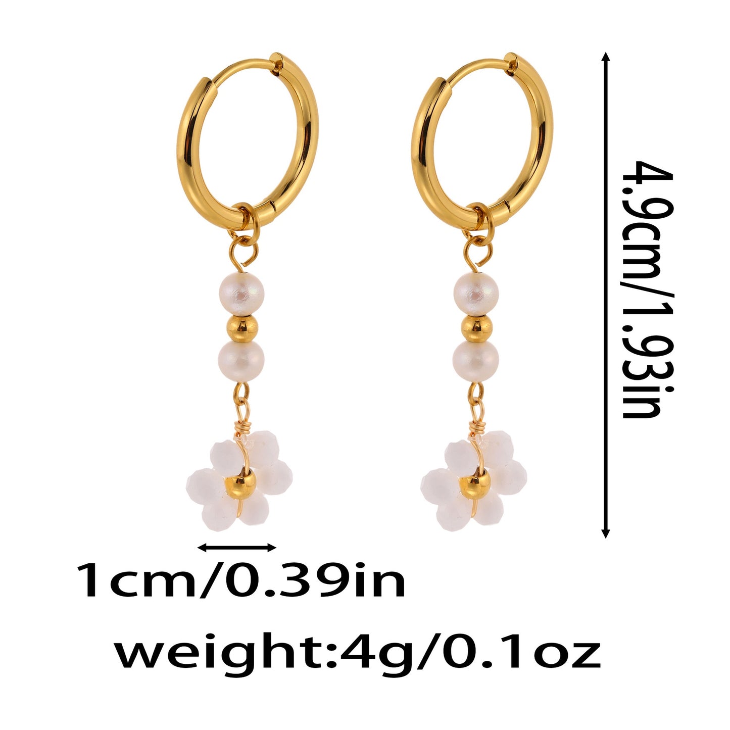 Beady handmade hoop earrings