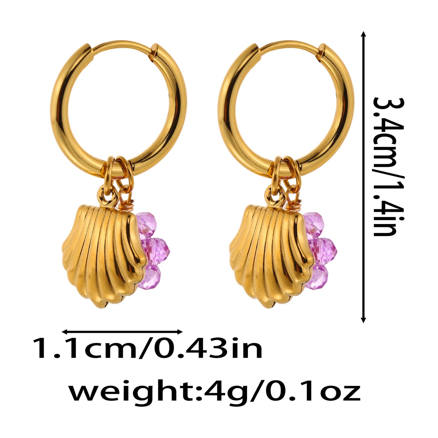 Beady handmade hoop earrings