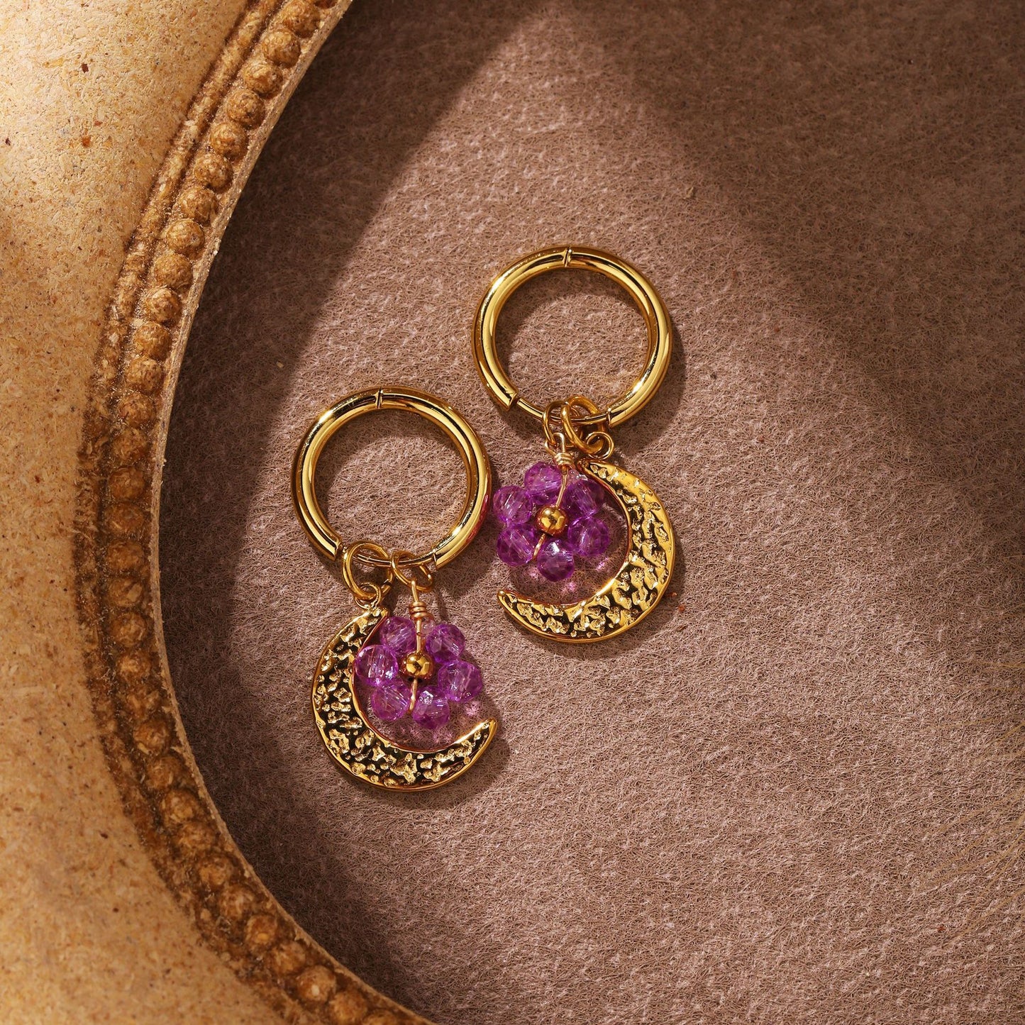 Beady handmade hoop earrings