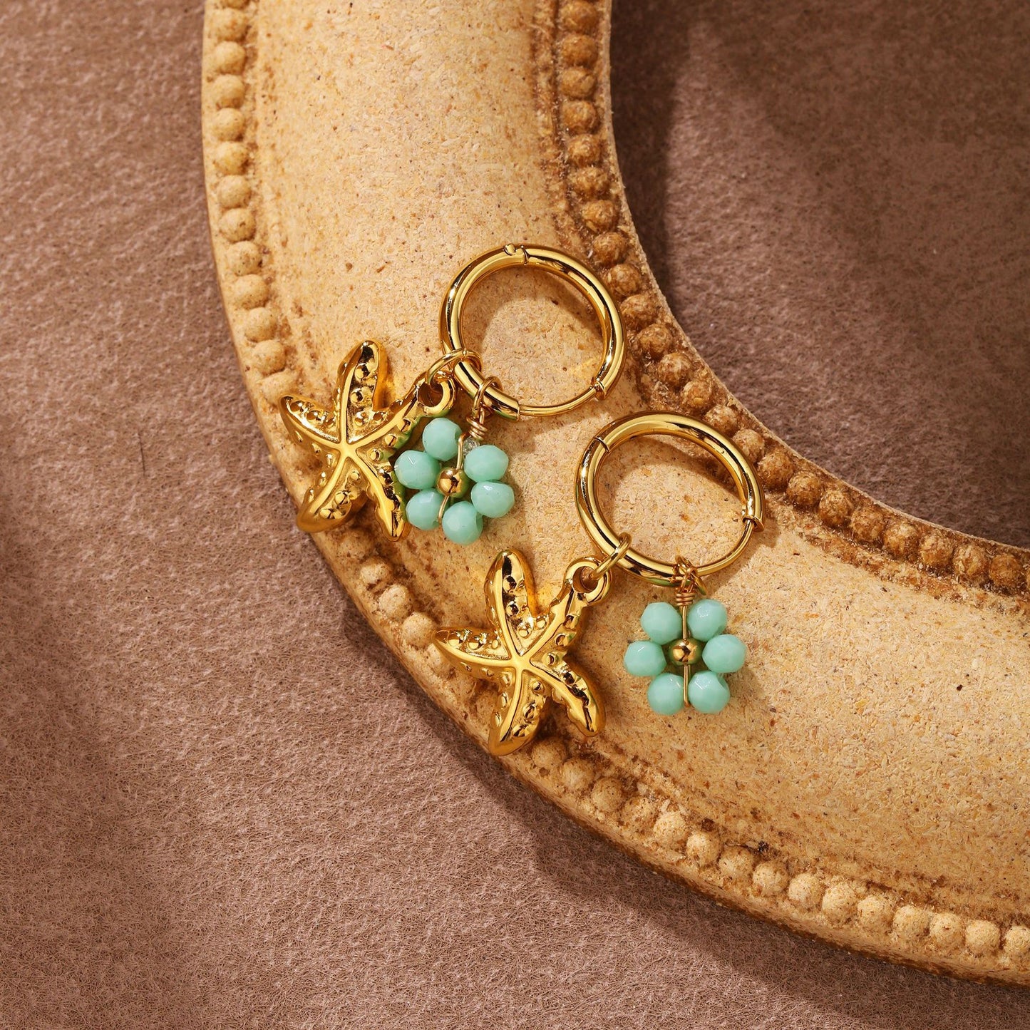 Beady handmade hoop earrings
