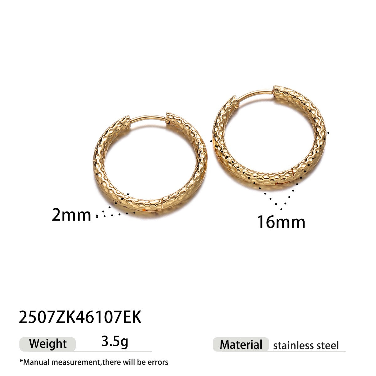 2mm classic pattern hoops earrings