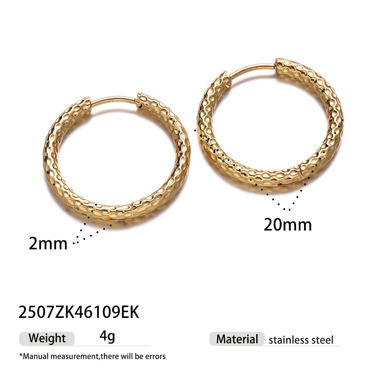 2mm classic pattern hoops earrings