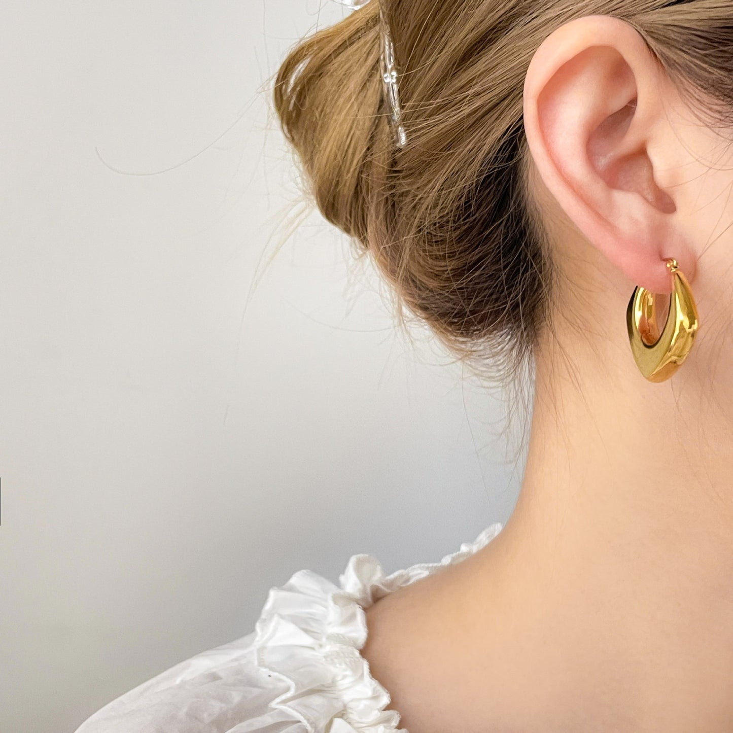 Club square hoops earrings