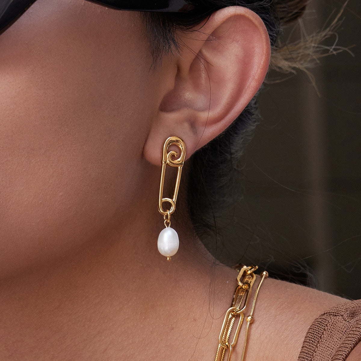Penny pin earrings