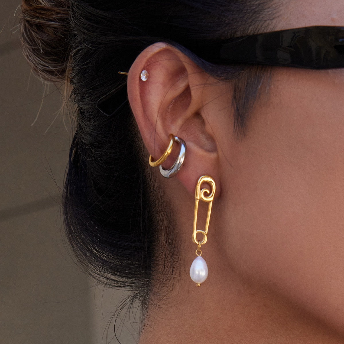 Penny pin earrings