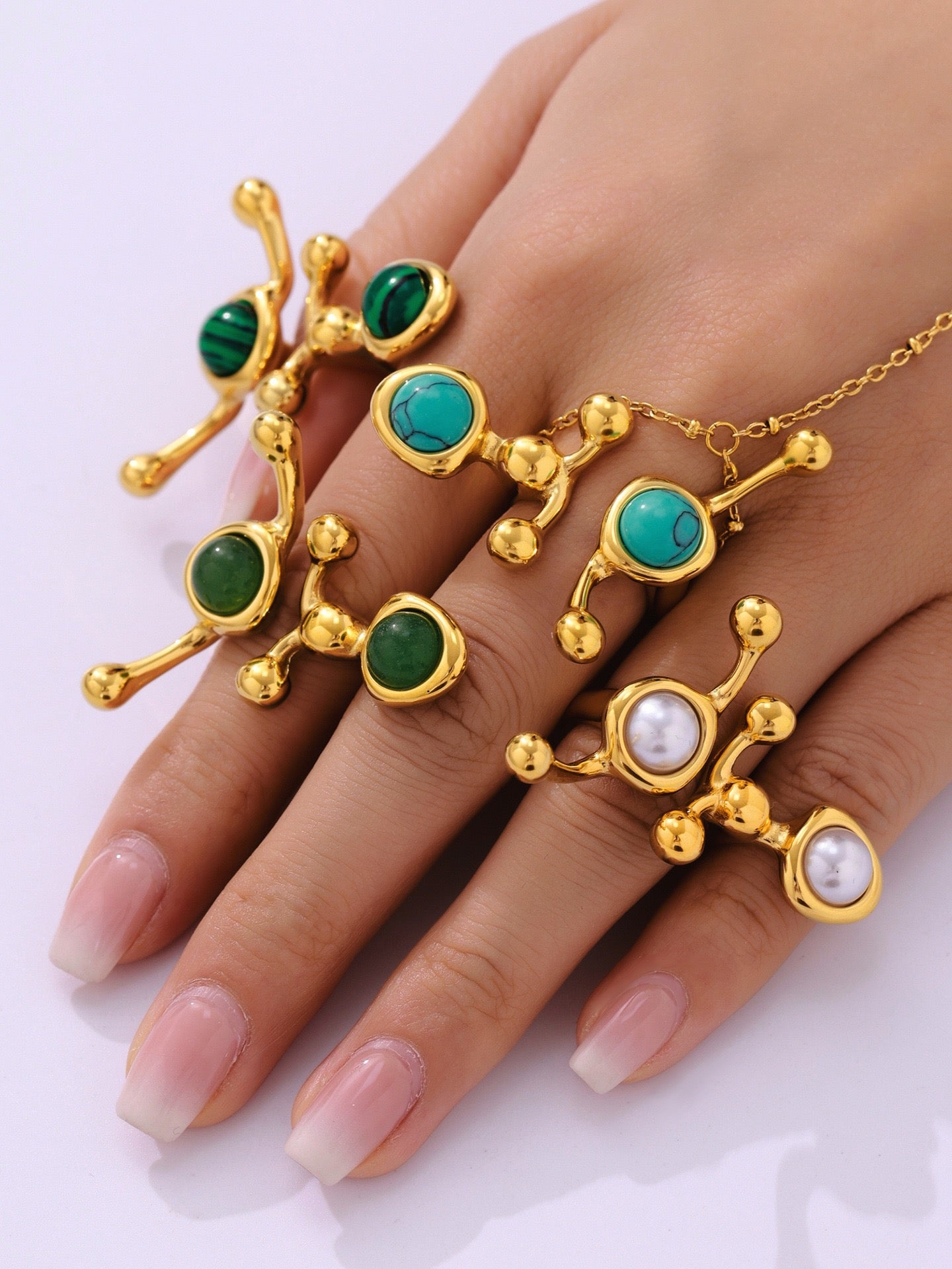 Branch beady rings