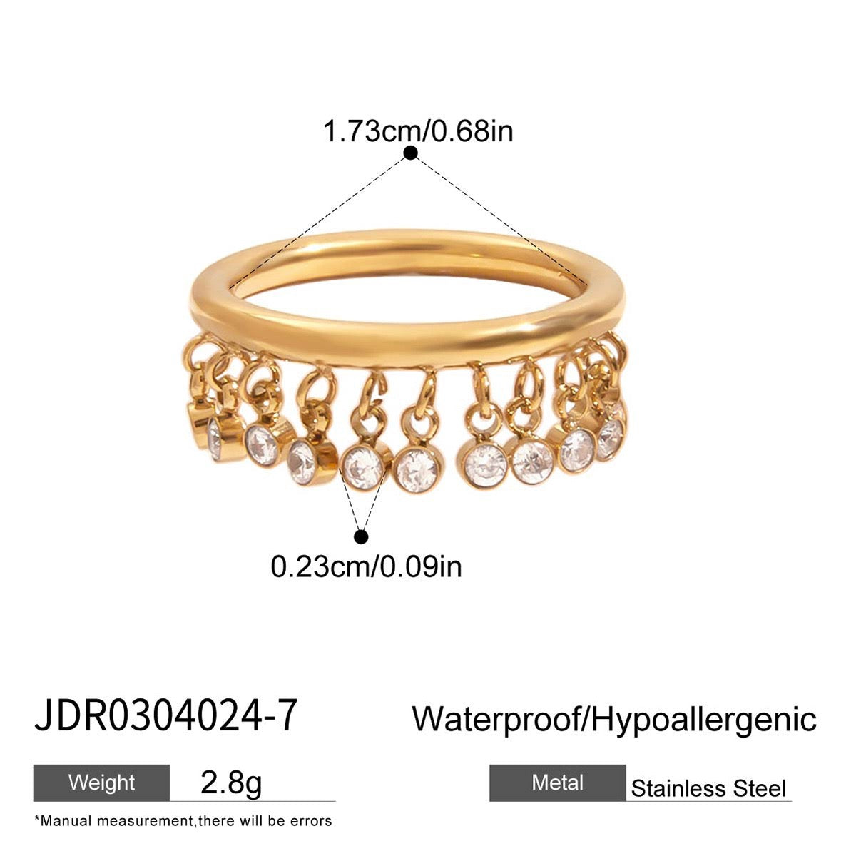 Dangling rocky rings