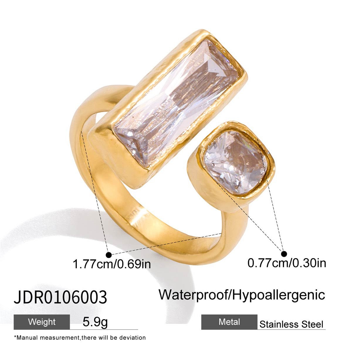 Double sugar rock ring