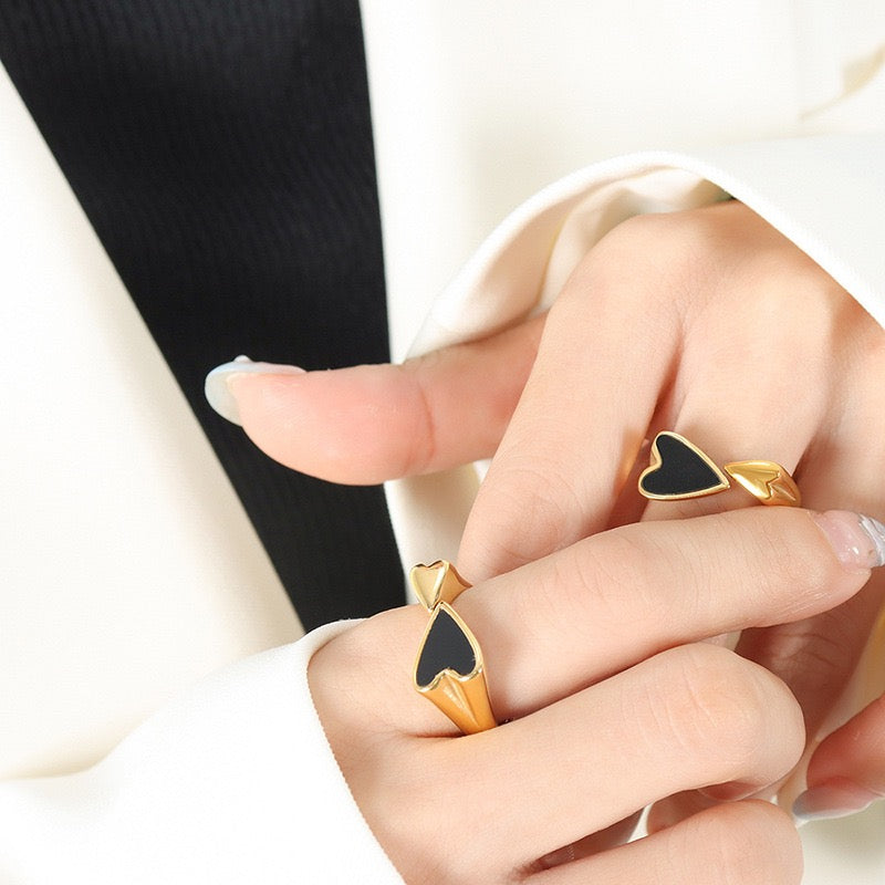 Mother of pearl heart rings