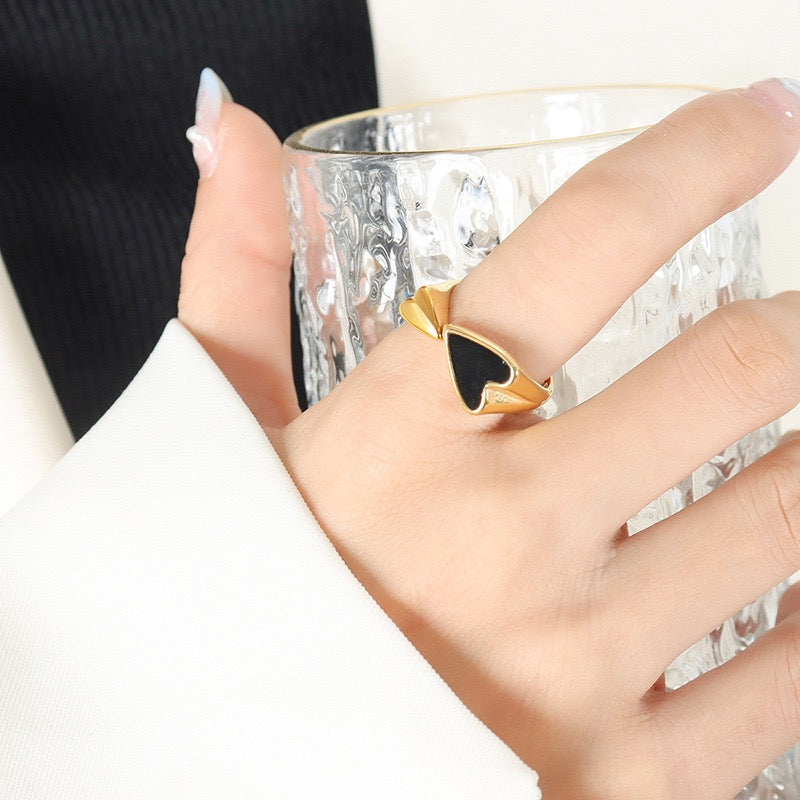 Mother of pearl heart rings