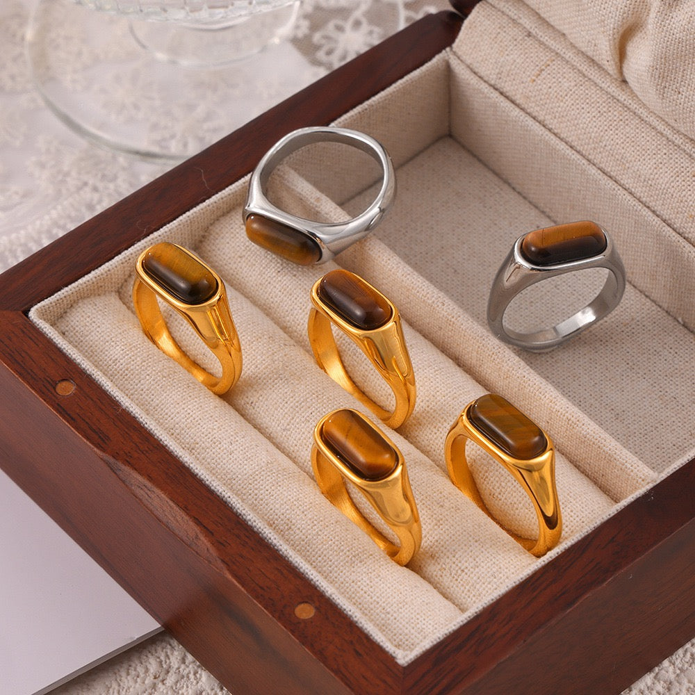 Tiger eye stone rings