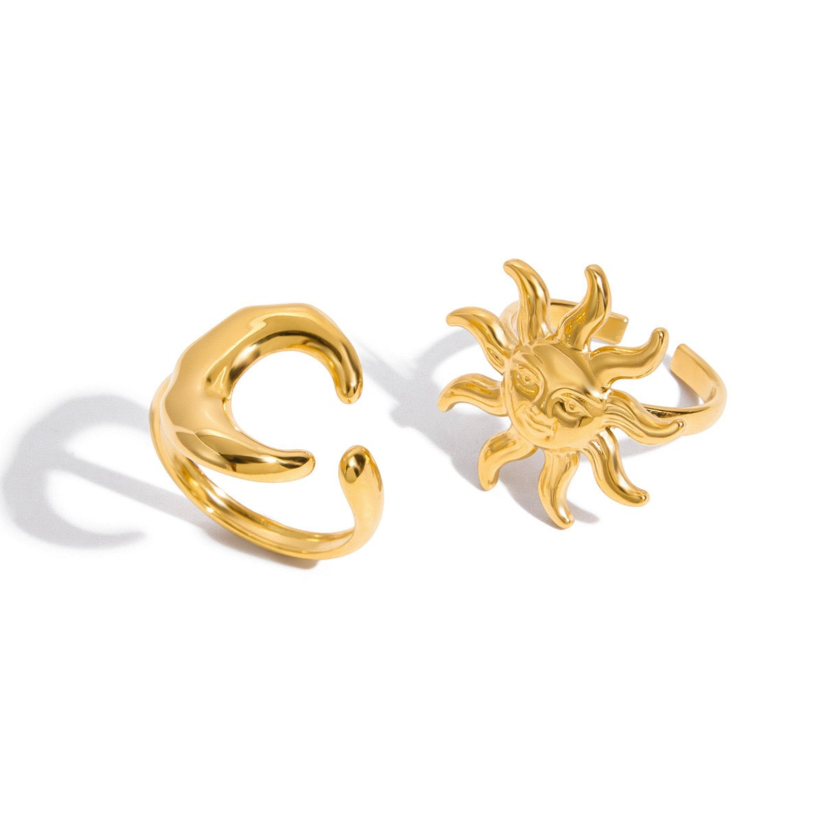 Moon and sun ring