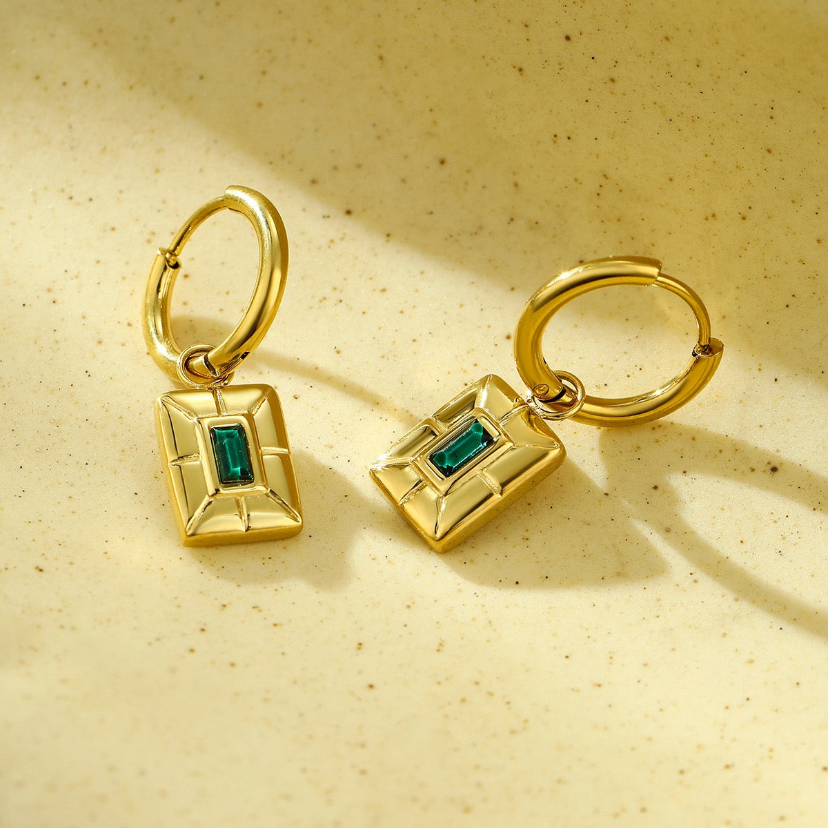 Square rock earrings