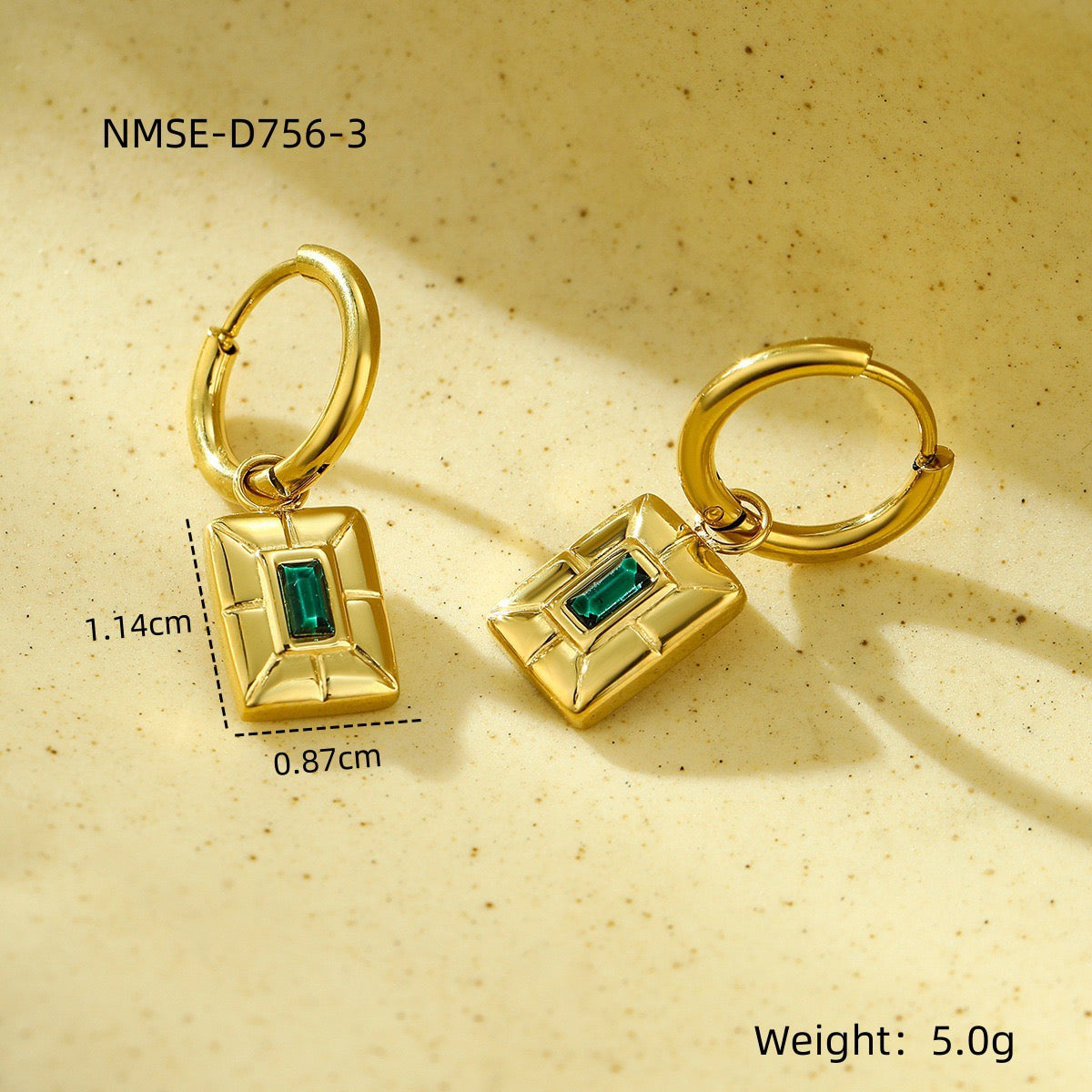 Square rock earrings