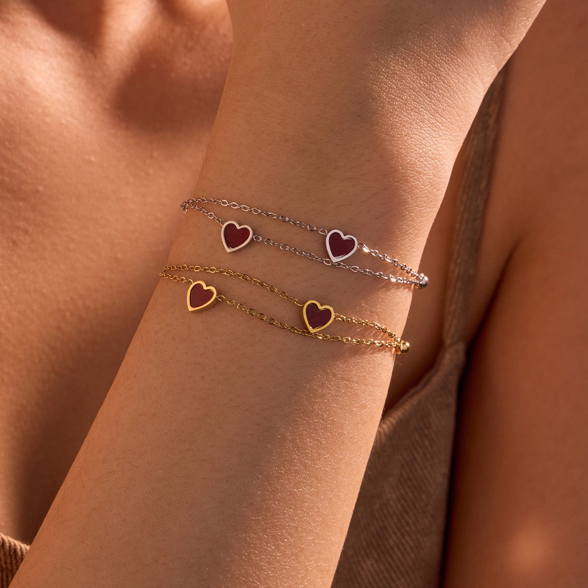 Red heart bracelets