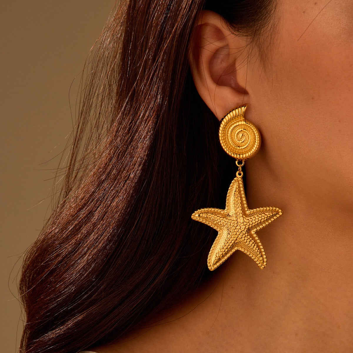 Big statement starfish earrings