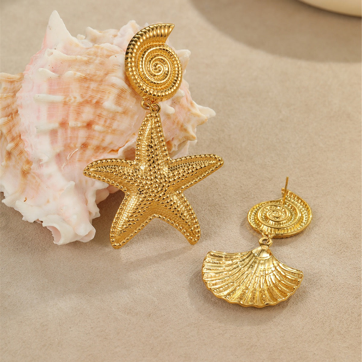 Big statement starfish earrings