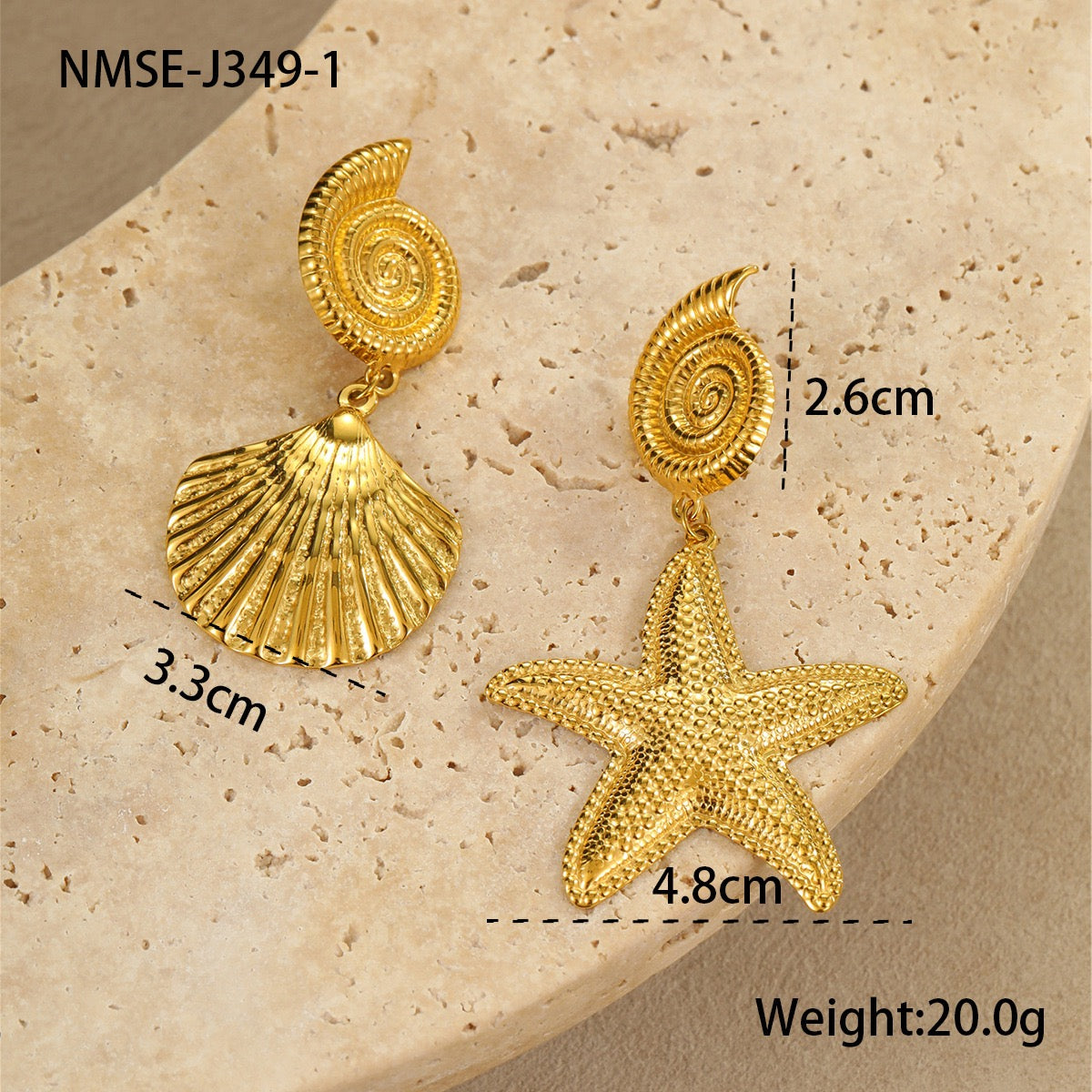 Big statement starfish earrings