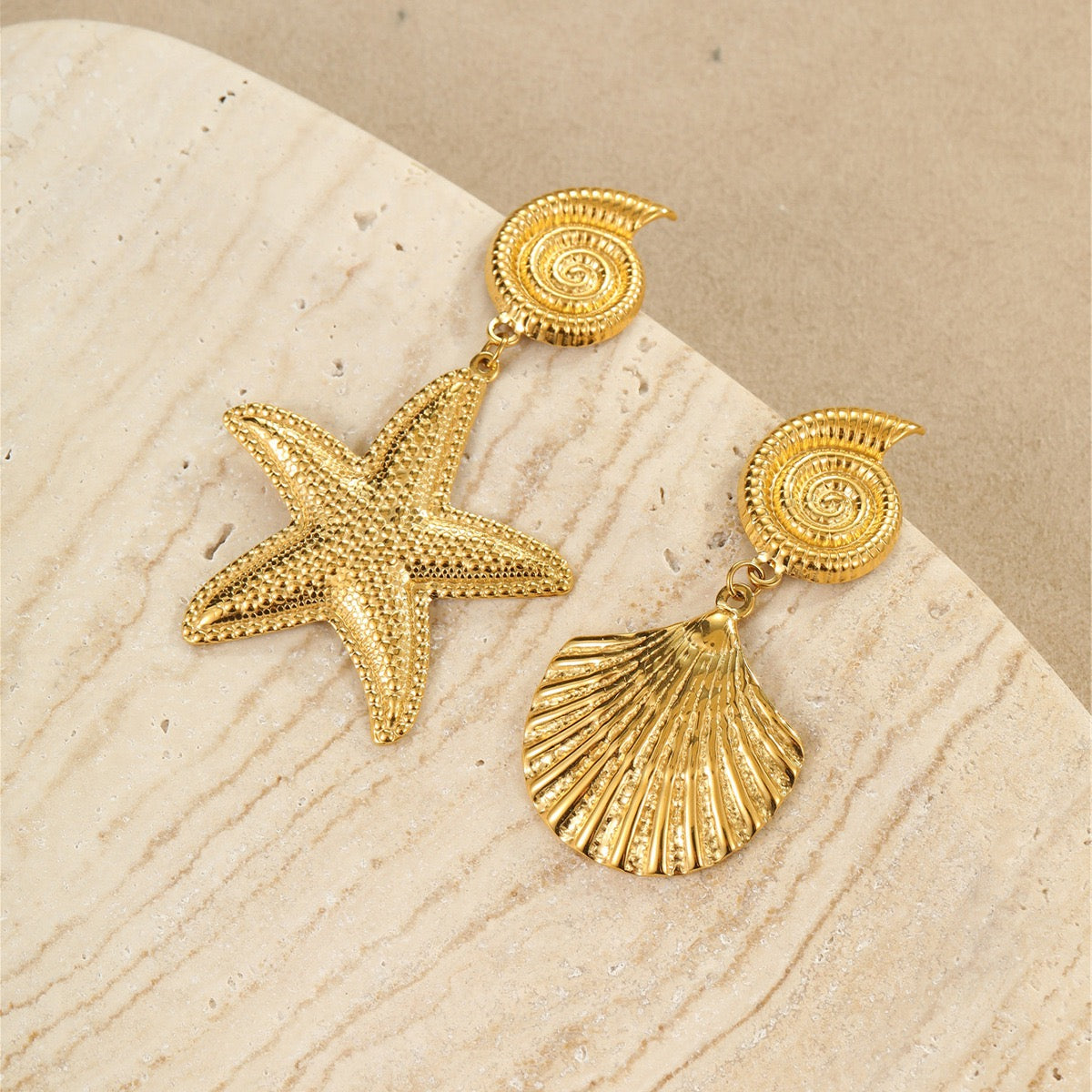 Big statement starfish earrings