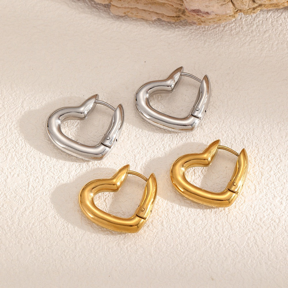Heart hoop earrings