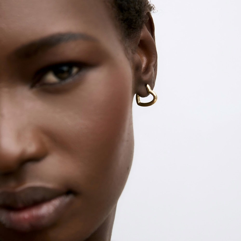Heart hoop earrings