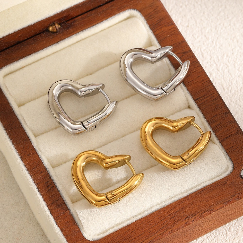 Heart hoop earrings