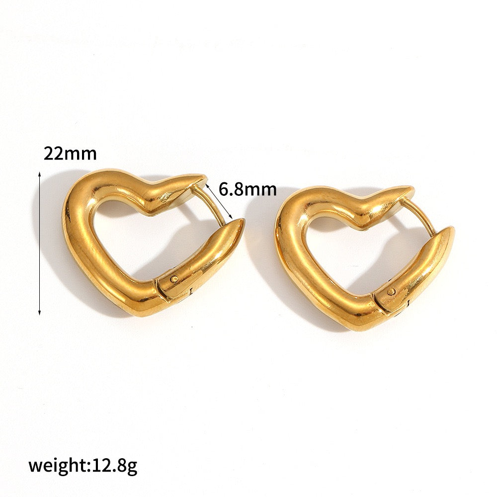 Heart hoop earrings