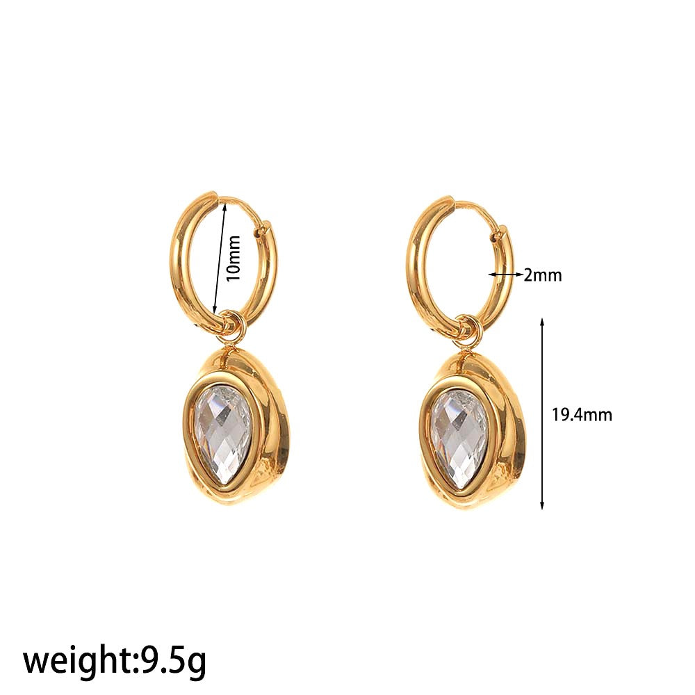 Water drop hoop earrings
