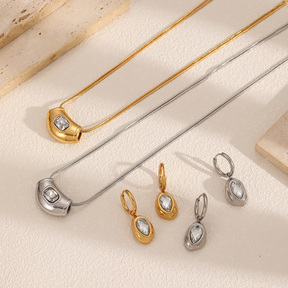 Water drop hoop earrings