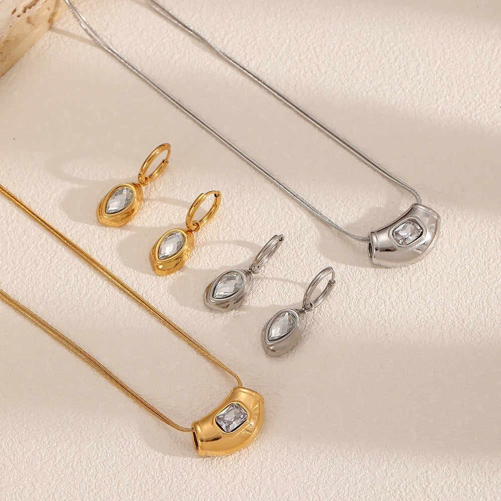 Water drop hoop earrings