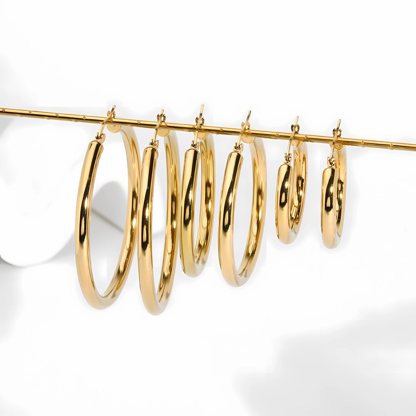 Big statement round hoops earrings