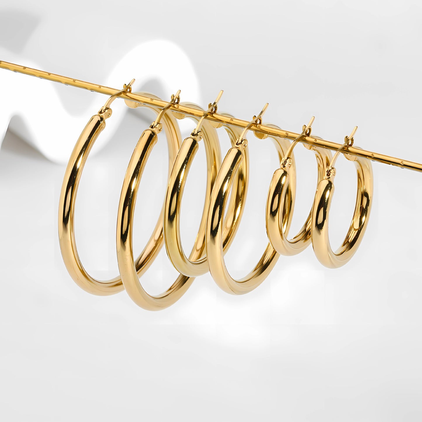 Big statement round hoops earrings