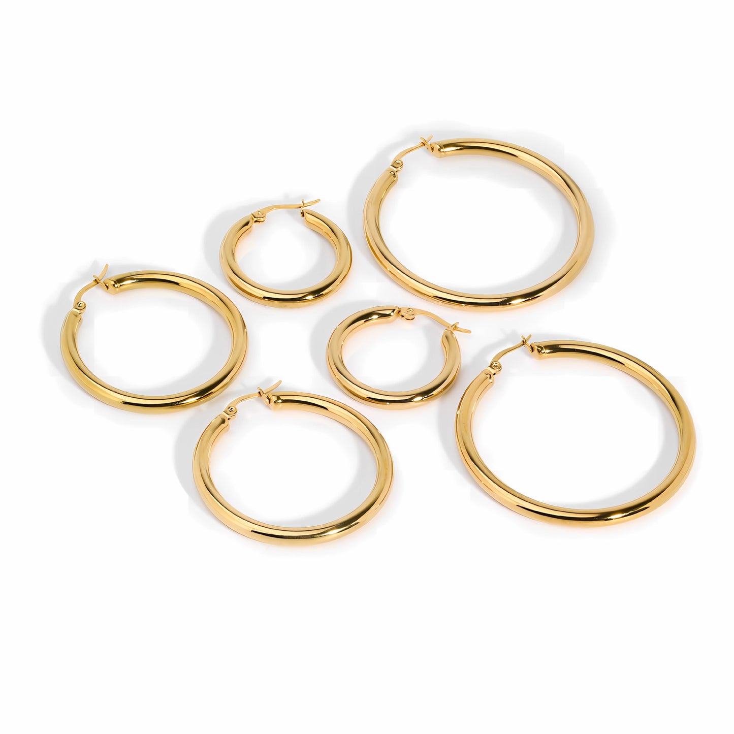 Big statement round hoops earrings