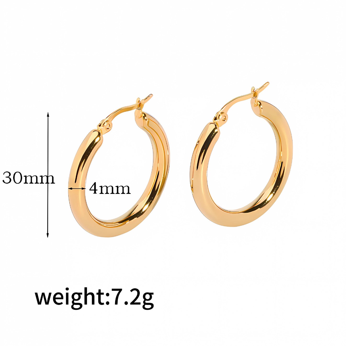 Big statement round hoops earrings