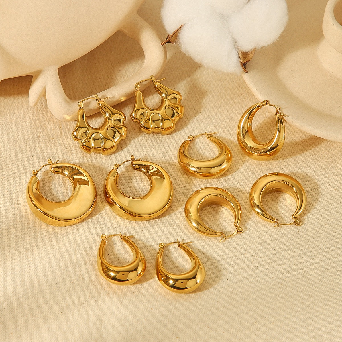 Belly hoop earrings