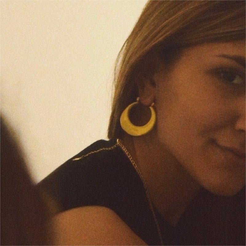 Flat chubby hoop earrings