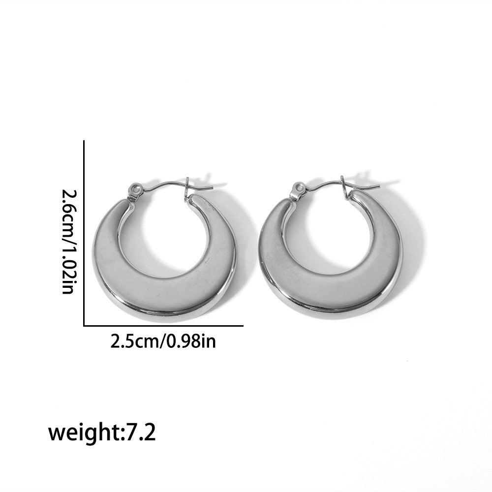 Flat chubby hoop earrings