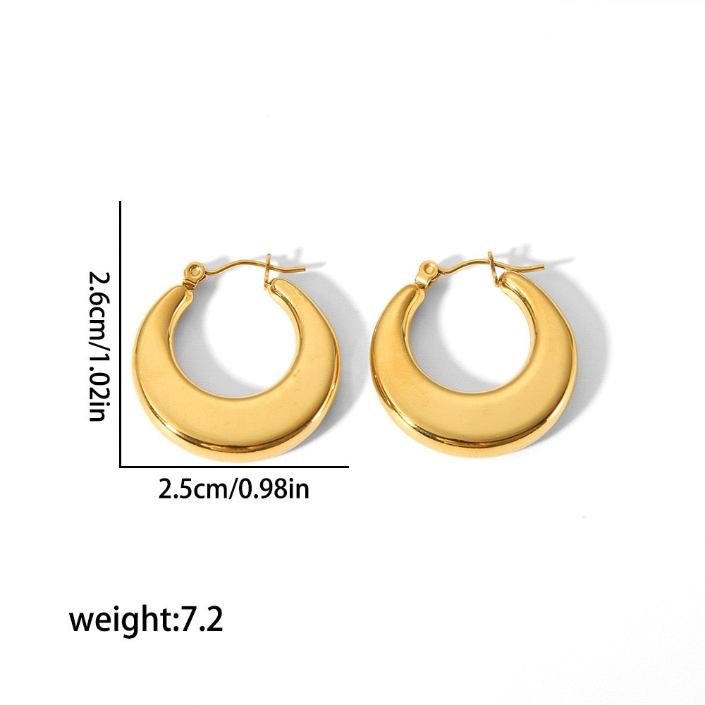 Flat chubby hoop earrings