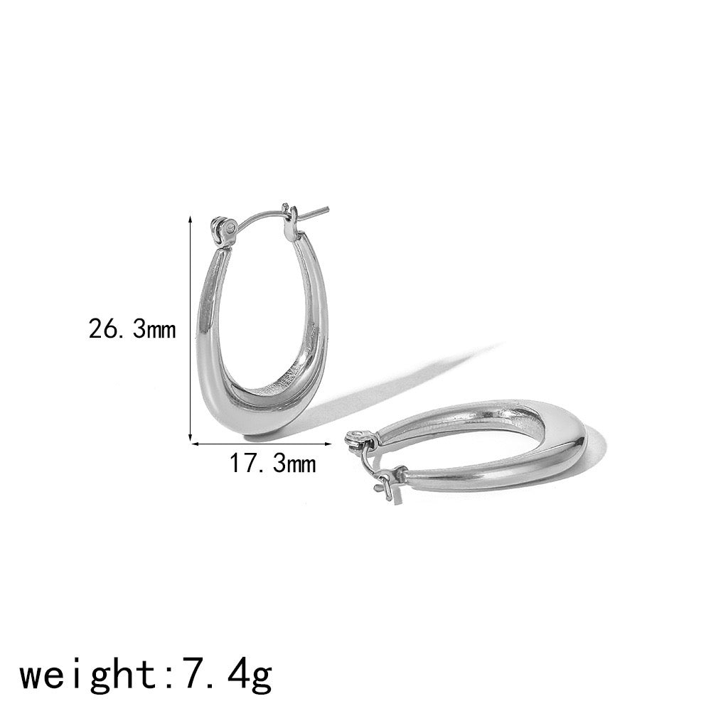 U shape classic hoop earrings
