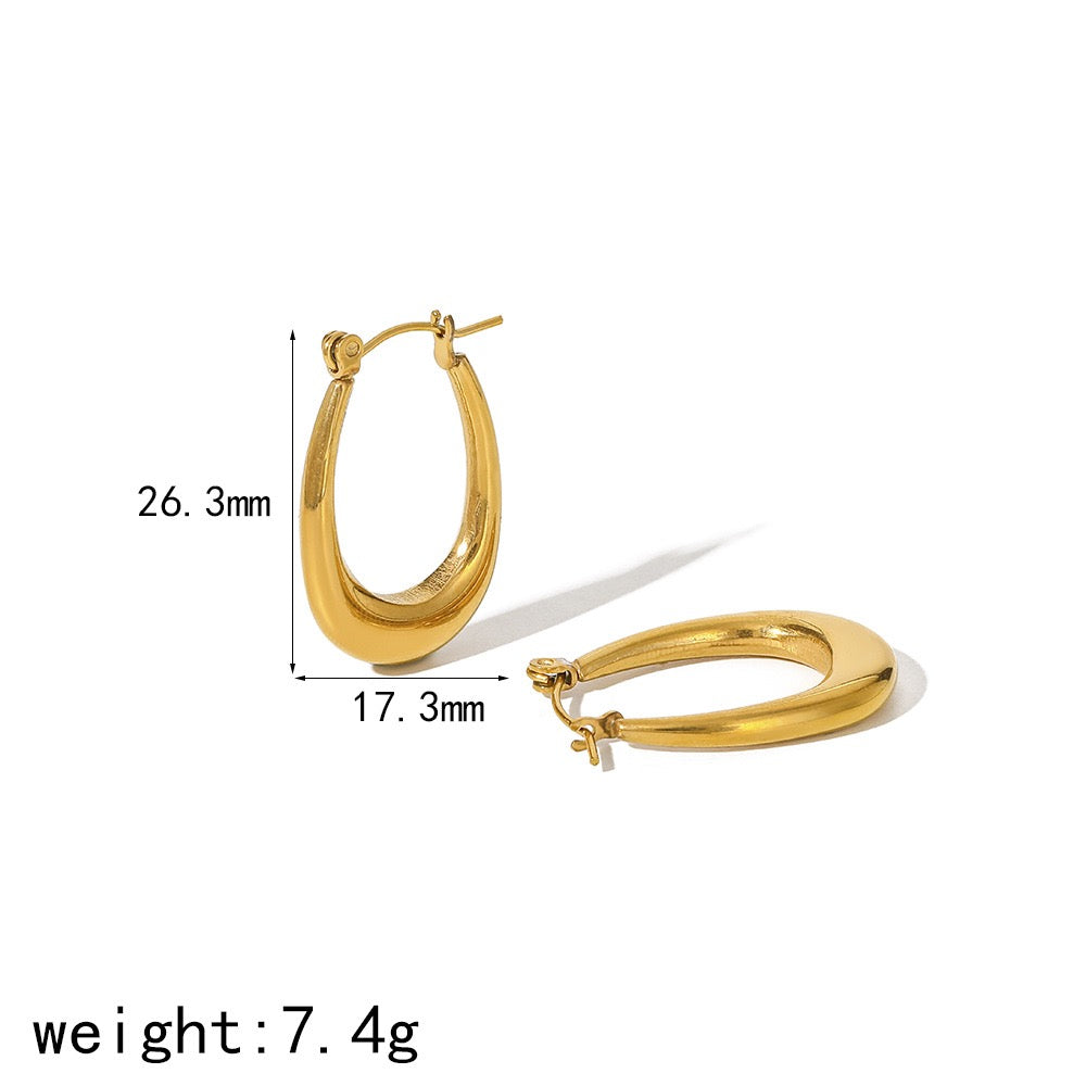 U shape classic hoop earrings
