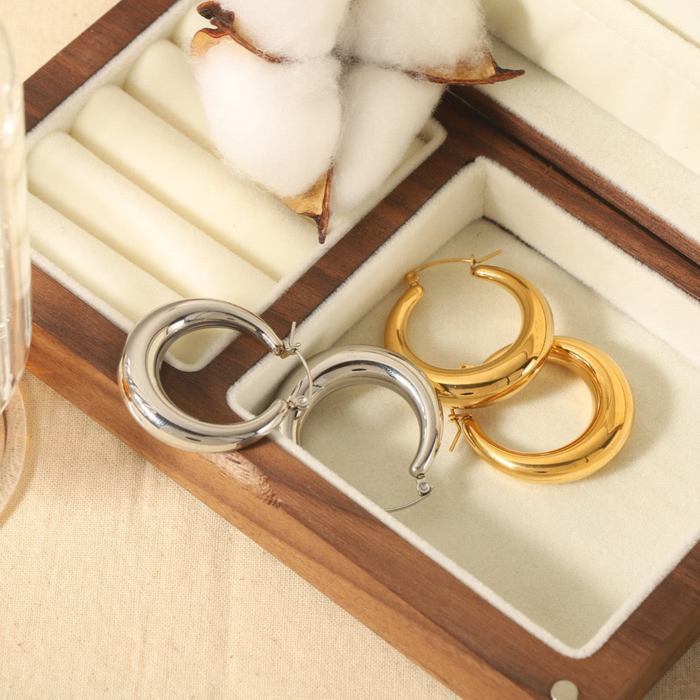 Belly hoop earrings