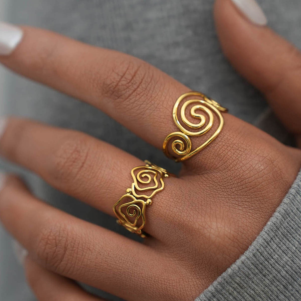 Lines swirl rose rings