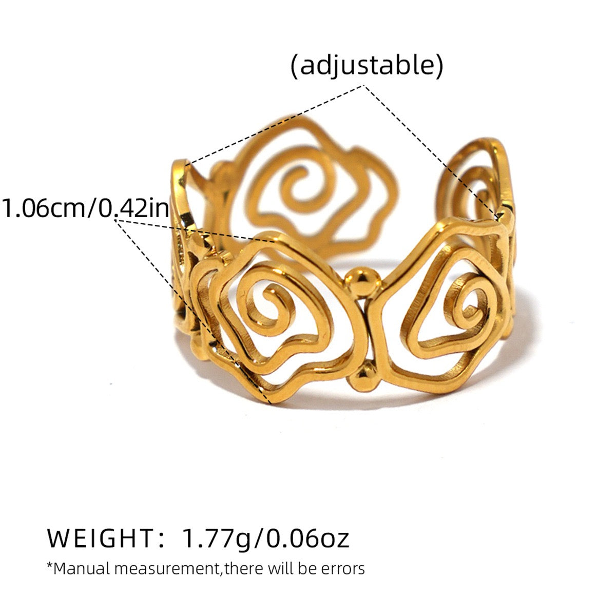 Lines swirl rose rings